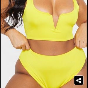 Bright Yellow High Waist Bikini